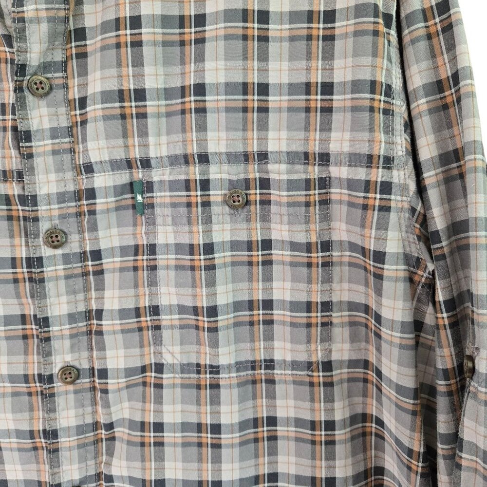 G.H. Bass & Co. Explorer Plaid Button-Up Shirt Brown/Blue Long Sleeve L - Picture 8 of 11